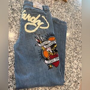 Women’s ED HARDY wide leg jeans